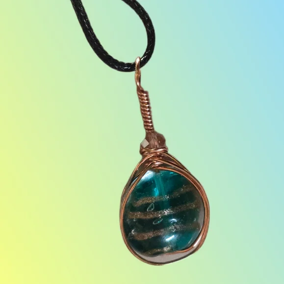 Teal Pendant Necklace - Picture 1 of 4